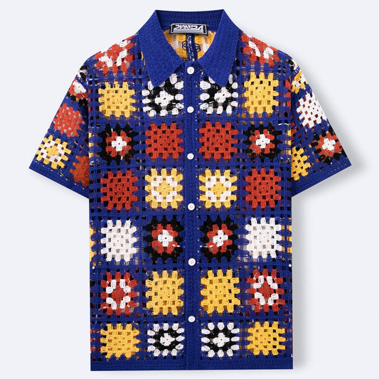 Polo tricoté style crochet