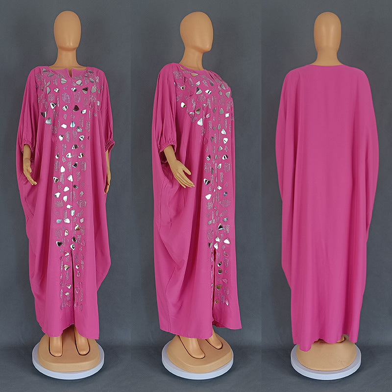 Habit :Robe ample à empiècements brodés pour femme