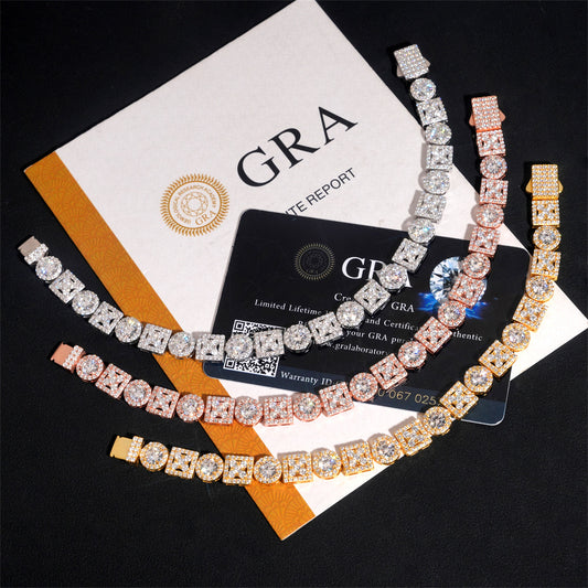 Ensemble de bijoux géométriques en argent S925 et moissanite