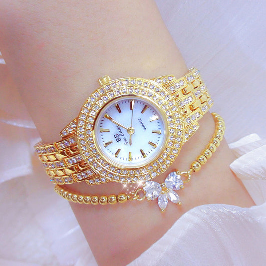 Montre de luxe pour femmes avec cadran en nacre et diamants