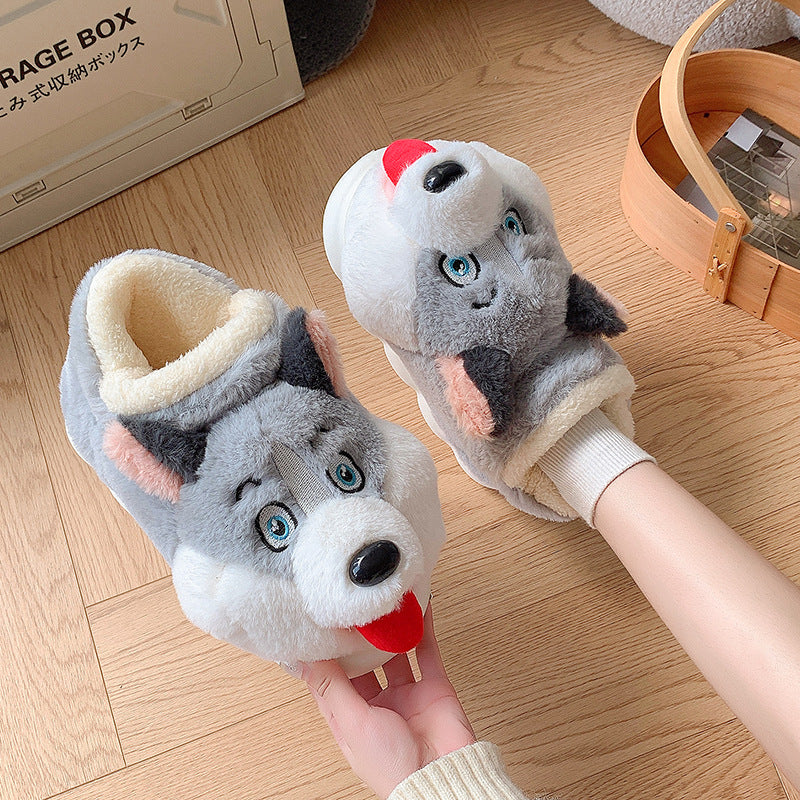 Chaussons en peluche à taille épaisse