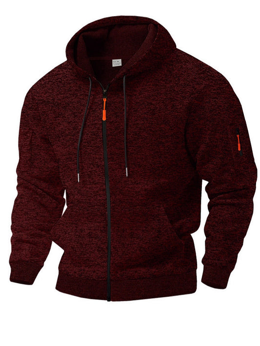 Sweat à capuche zippé en polaire cationique épaisse
