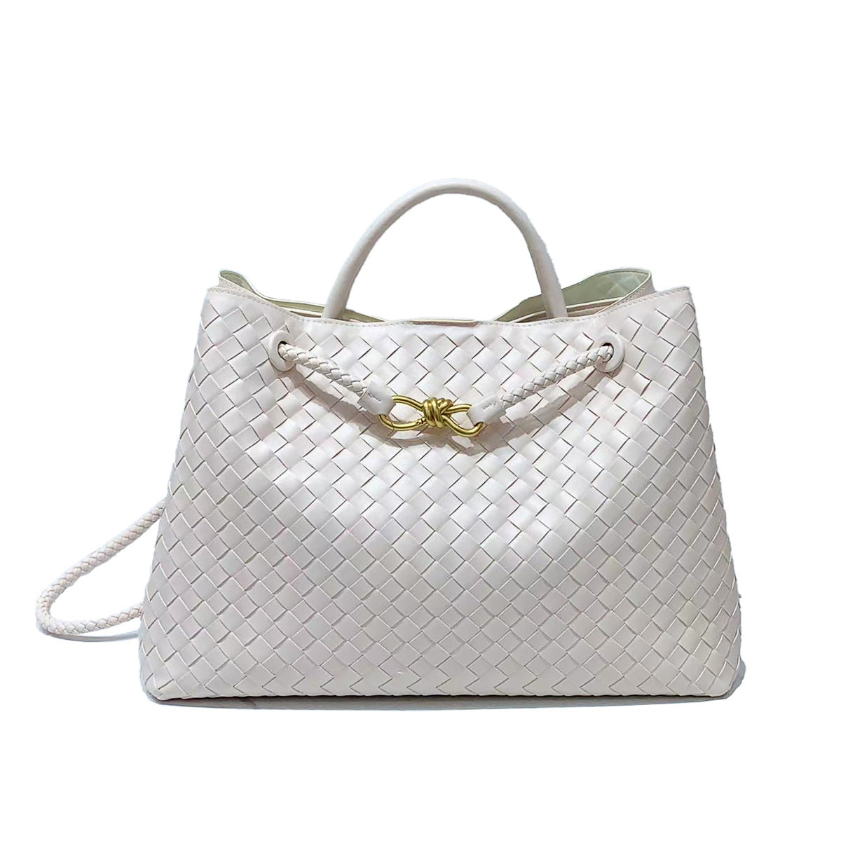 Sac fourre-tout tissé avec boucle en corde métallique