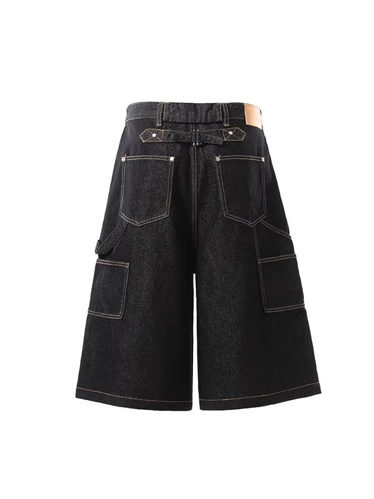 Pantalon en jean rétro court à jambes larges