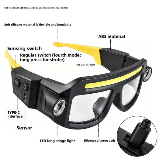 Lunettes frontales LED à capteur portable
