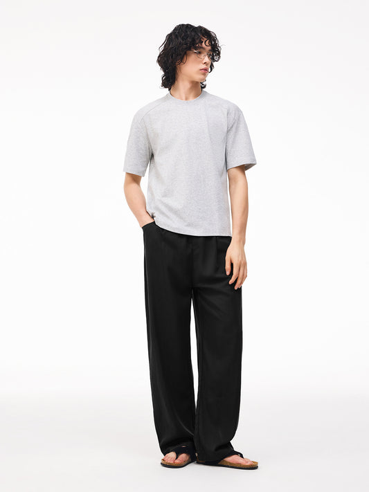 Pantalon décontracté fluide et lisse