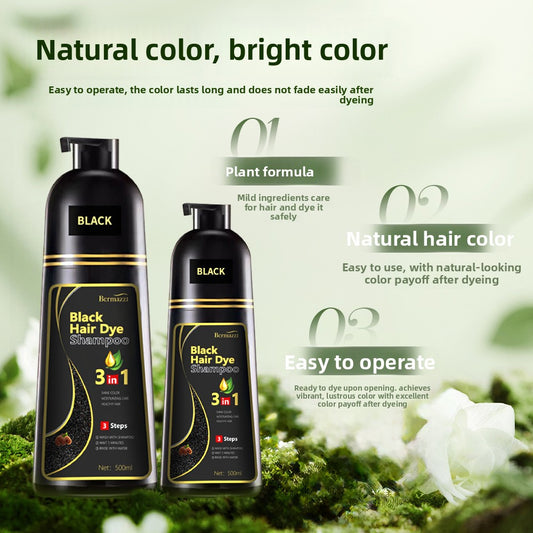 Crème de teinture capillaire à base de plantes pour couvrir les cheveux gris