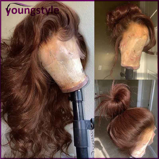 Perruque Lace Front en cheveux humains Remy indiens ondulés
