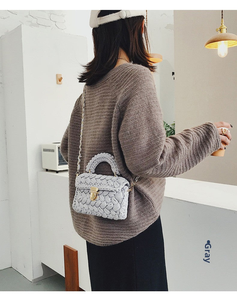Sac bandoulière en crochet diagonal