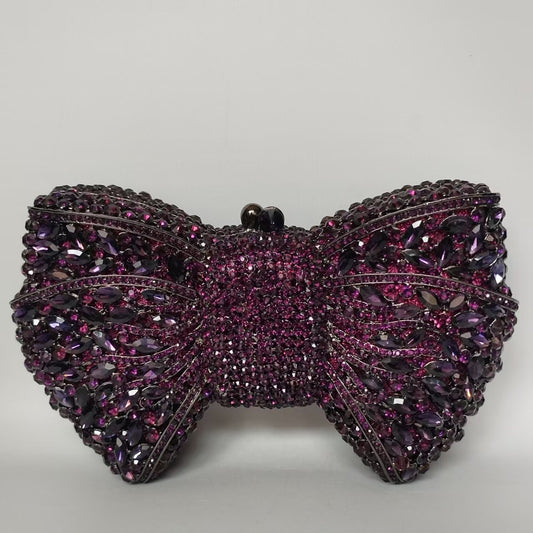 Sac de soirée à nœud en strass avec chaîne