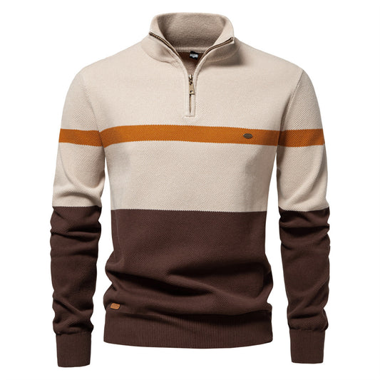 Pull en tricot pour hommes à col montant