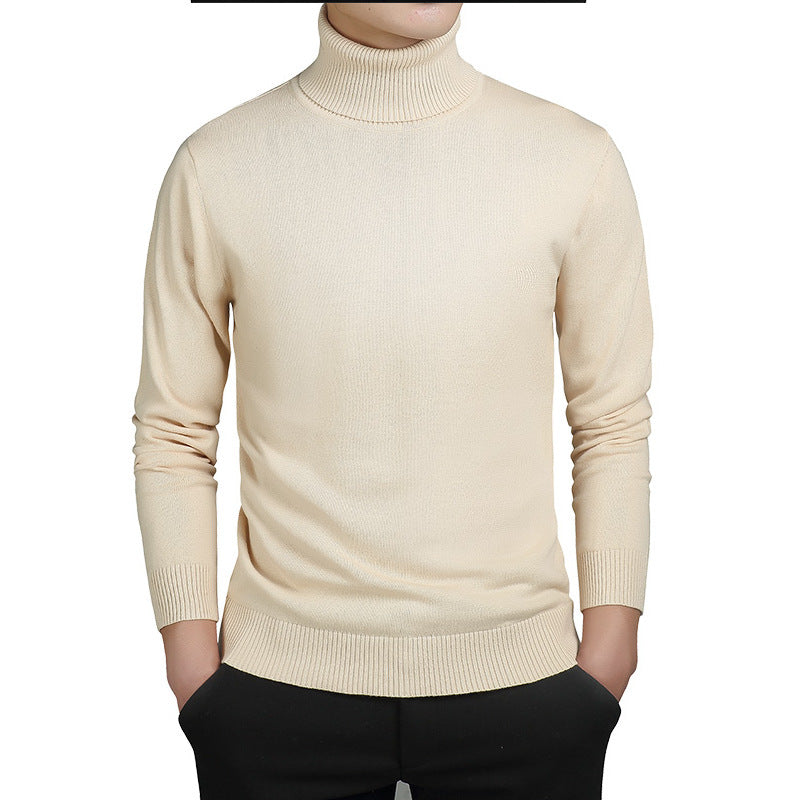 Pull à col roulé pour homme, coupe ajustée, modèle d'automne