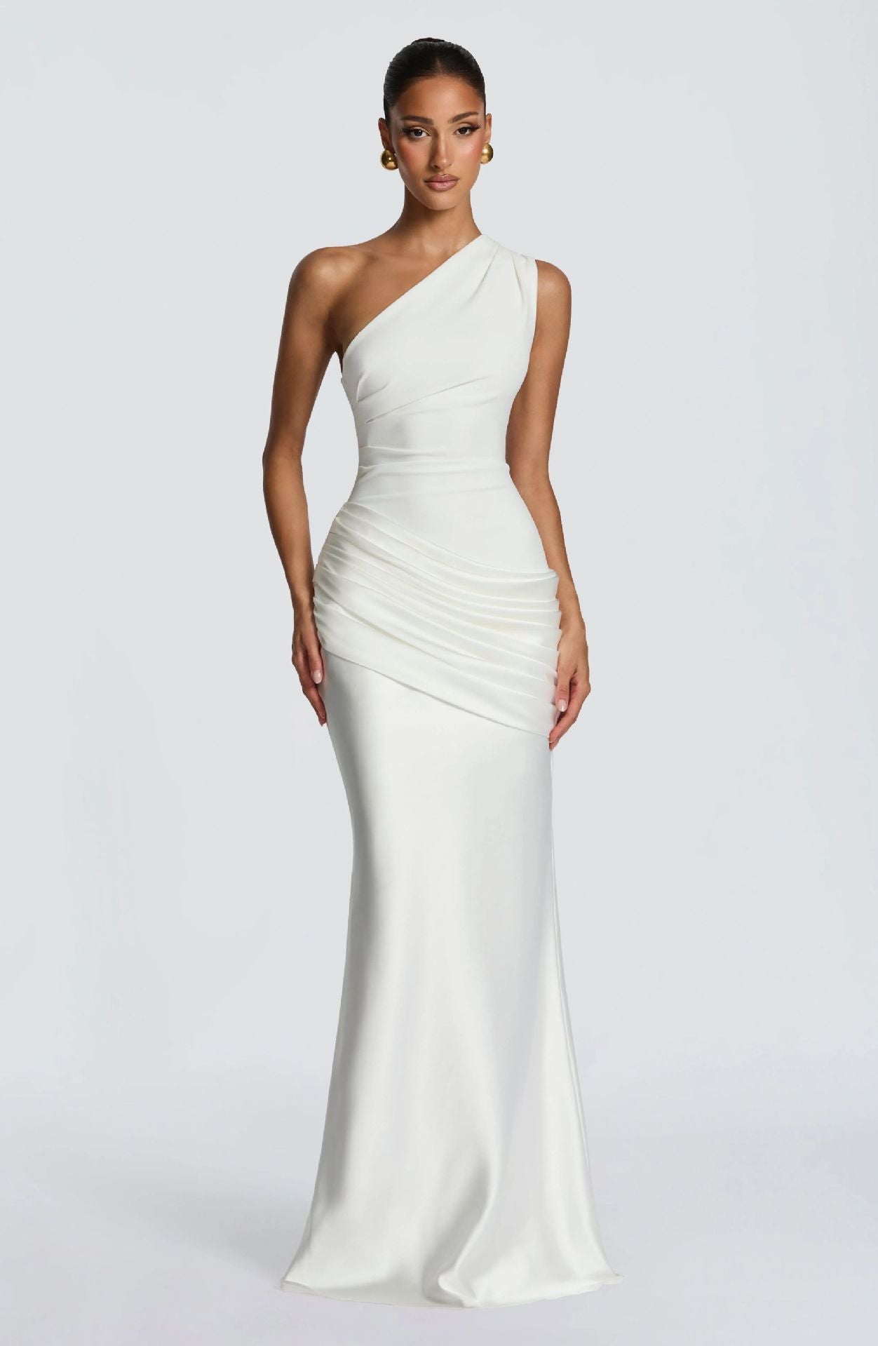 Robe ajustée rétro drapée