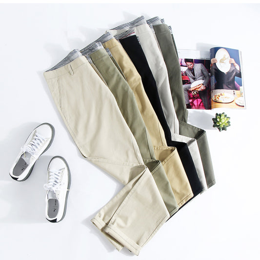 Pantalon décontracté pour hommes à jambes droites et coupe slim