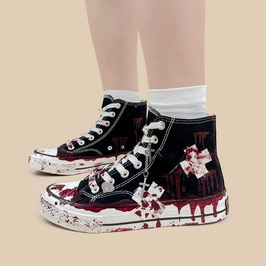 Chaussures montantes en toile graffiti
