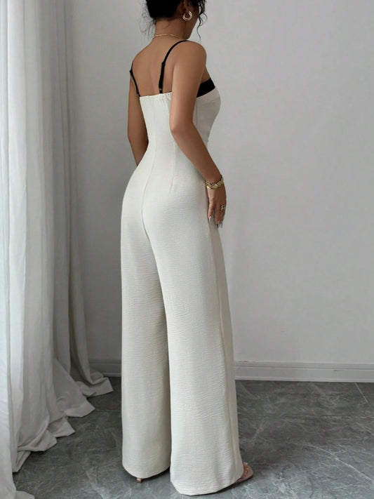 Robe et pantalon sans manches à blocs de couleur pour femme