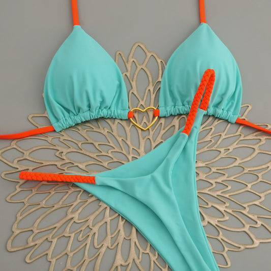 Bikini à lacets en forme de cœur