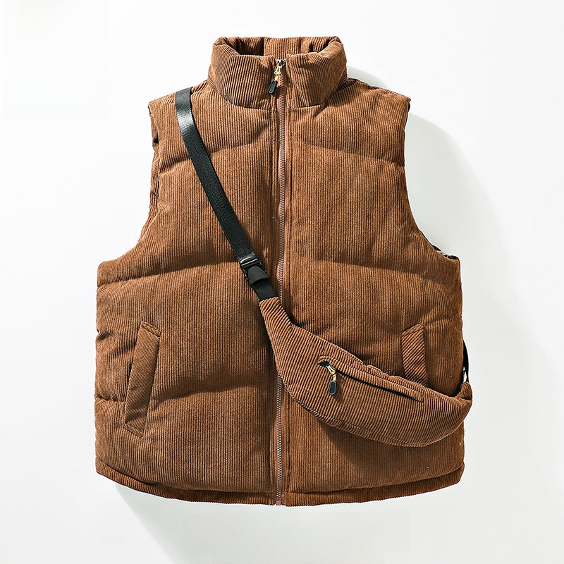 Gilet réversible pour homme à col montant