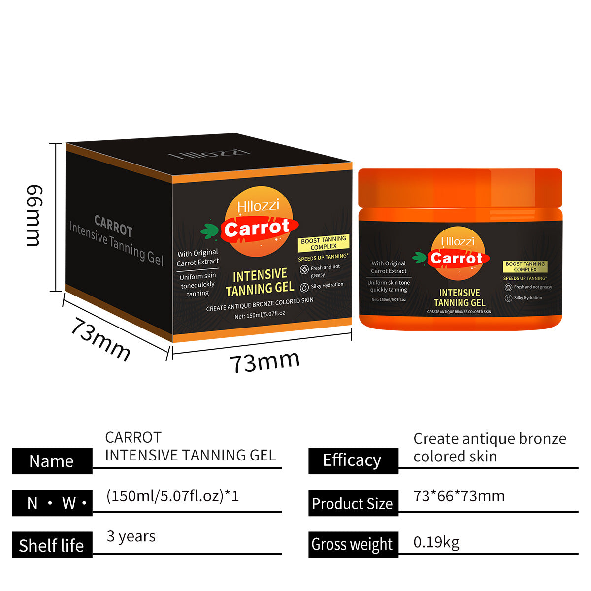 Gel autobronzant à la carotte