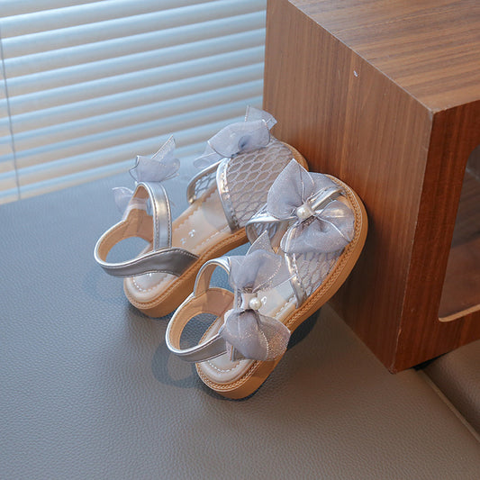 Chaussures :Sandales à nœud pour filles, semelle souple
