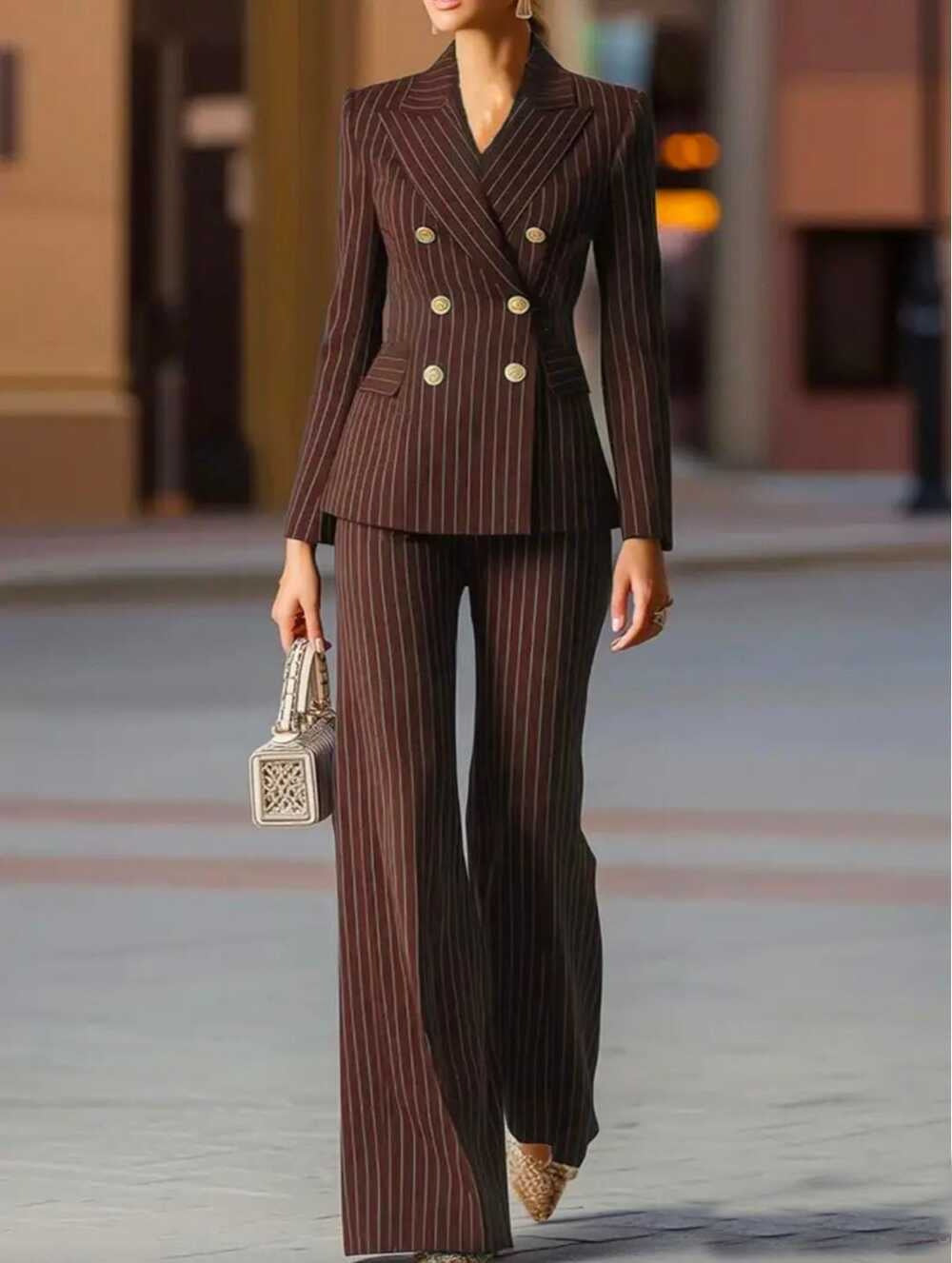 Ensemble costume et pantalon à manches longues slim fit bicolore