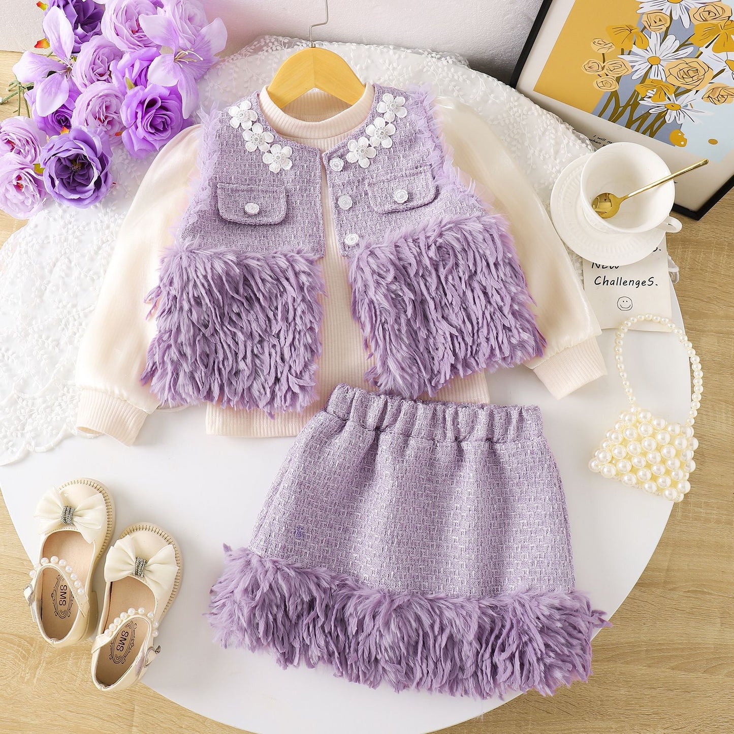 Tailleur trois pièces pour fille