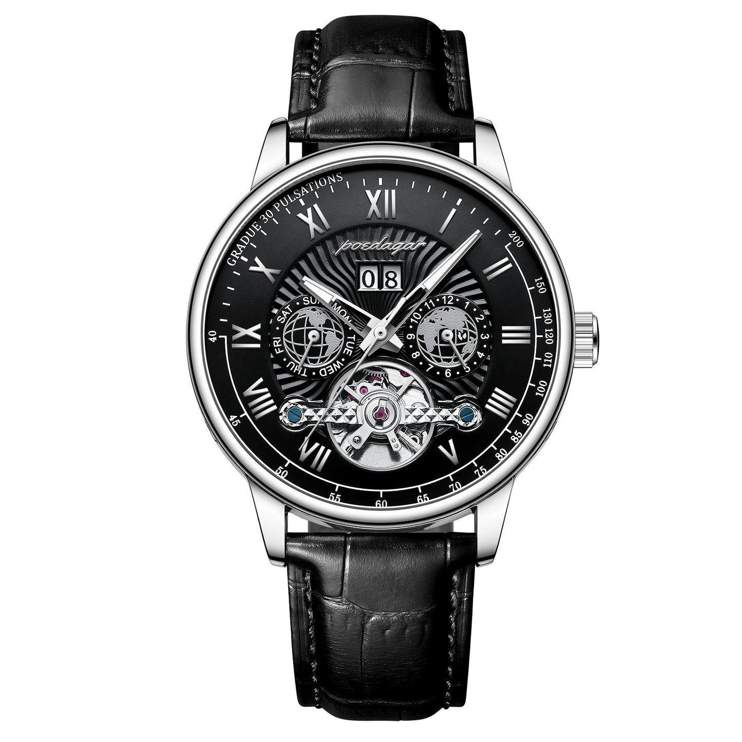 montre mécanique de luxe pour hommes