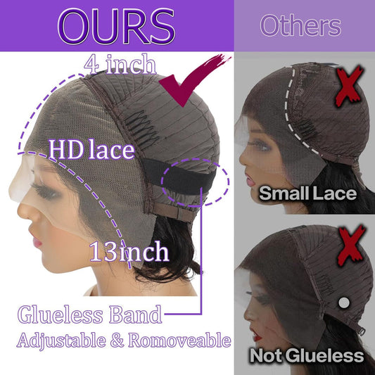 Perruque bob lisse en cheveux humains avec lace front