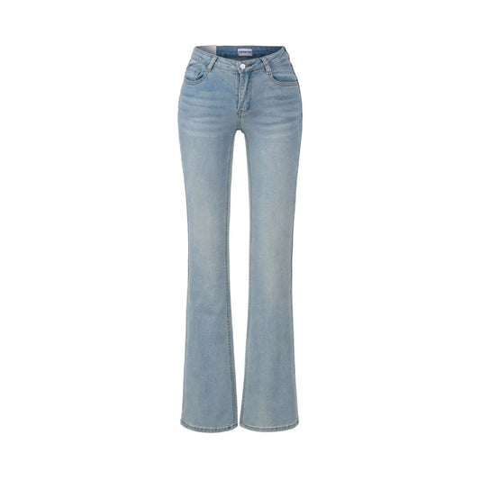 Womens Low Waist Flared Denim Pants
