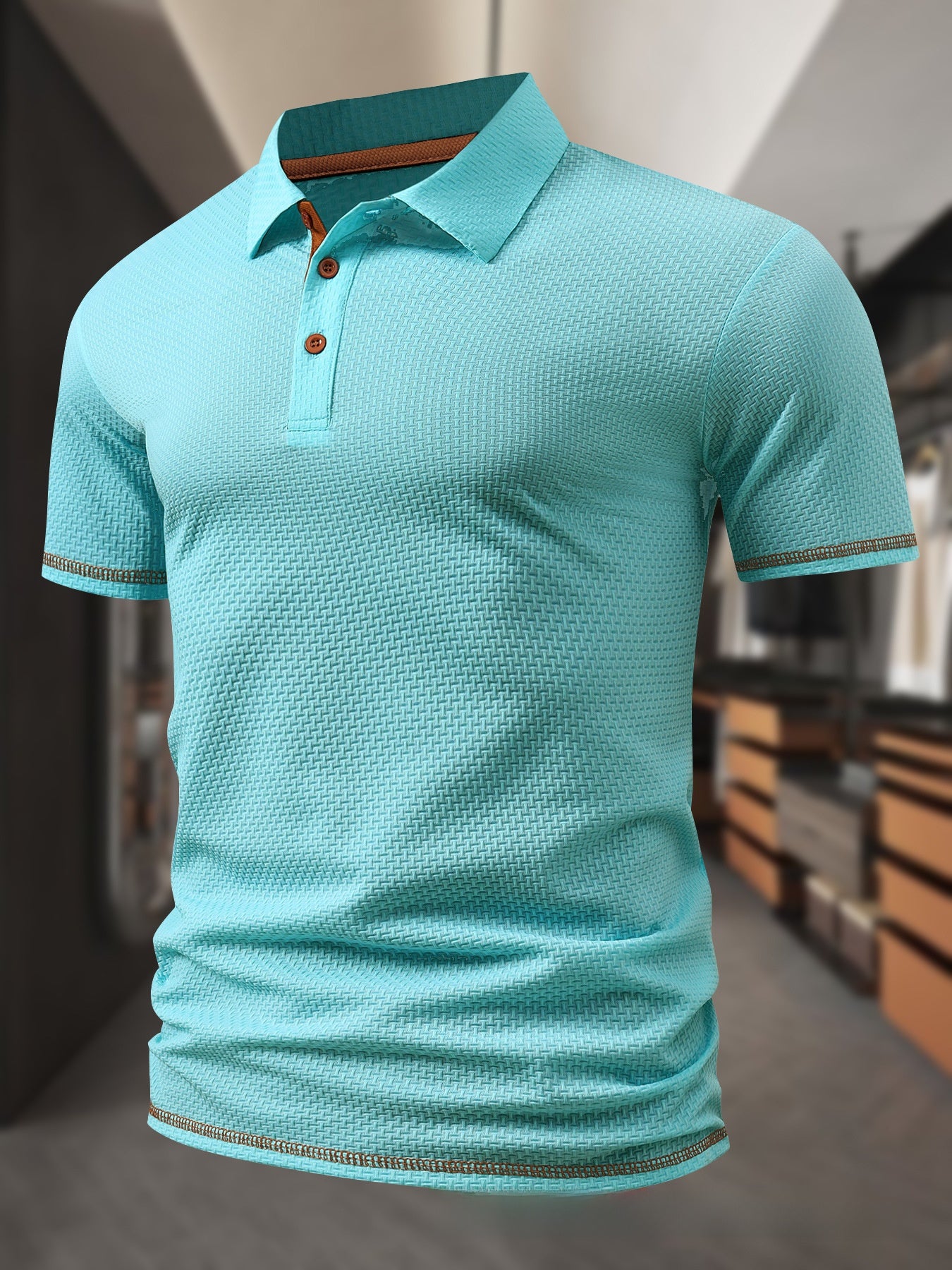 Polo homme en jacquard de soie glacée