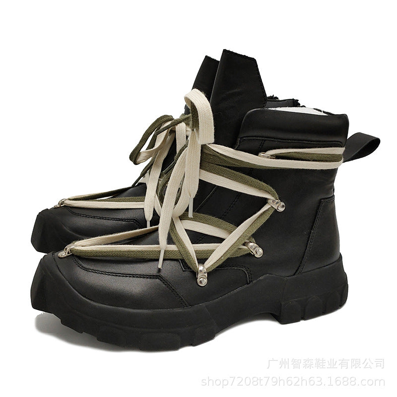 Bottes Montantes Martin en cuir véritable avec étoile à cinq branches
