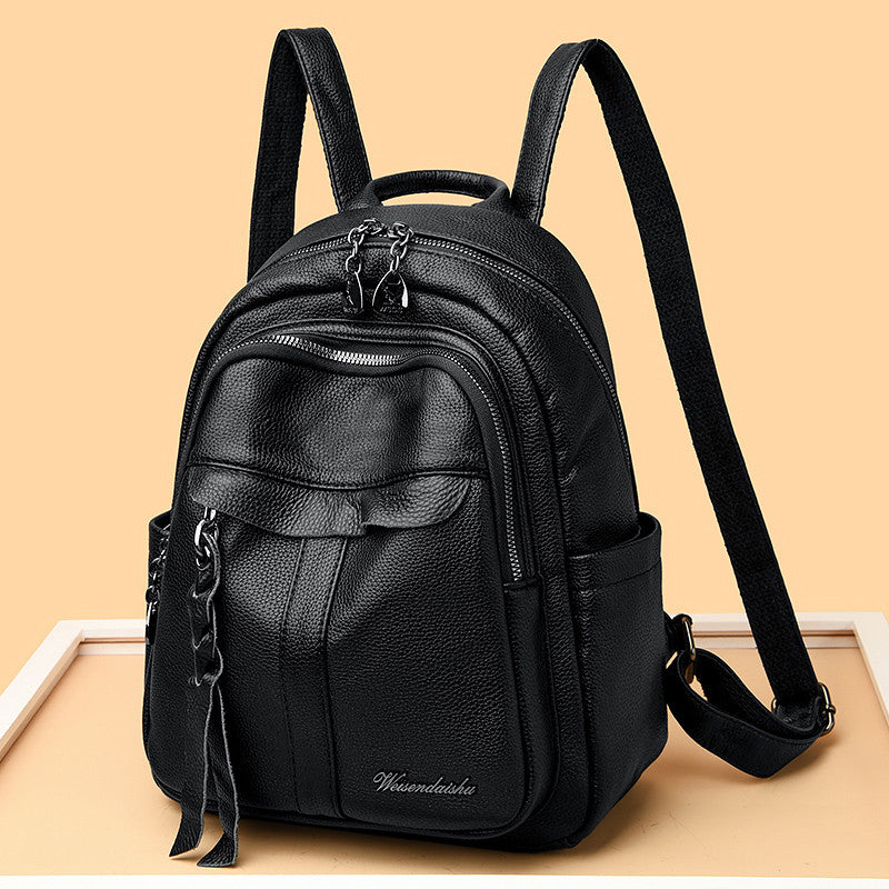 Sac à dos en cuir véritable pour femme
