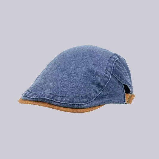 Béret vintage délavé à blocs de couleur