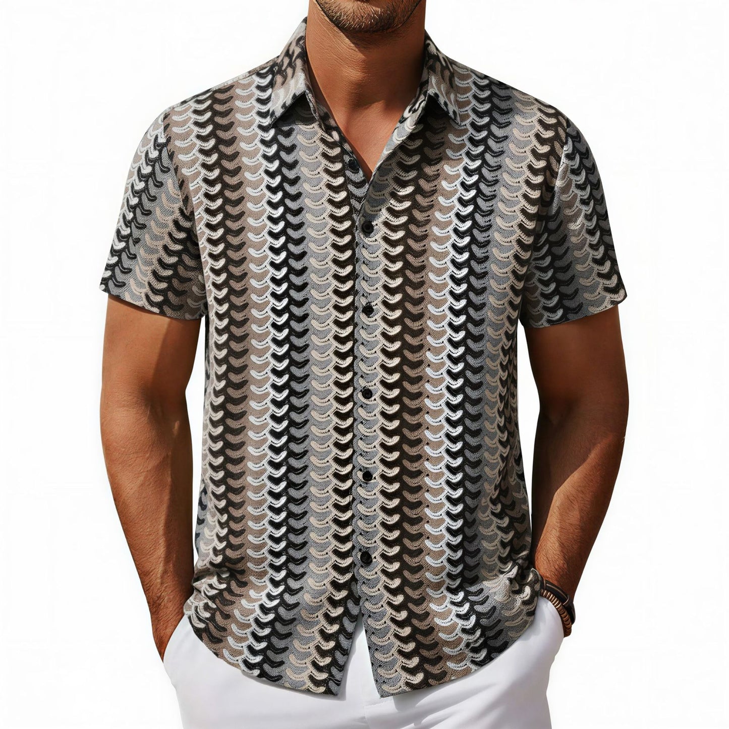 Chemise tricotée respirante pour hommes