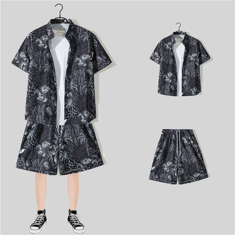 Habit :Ensemble chemise à manches courtes à fleurs