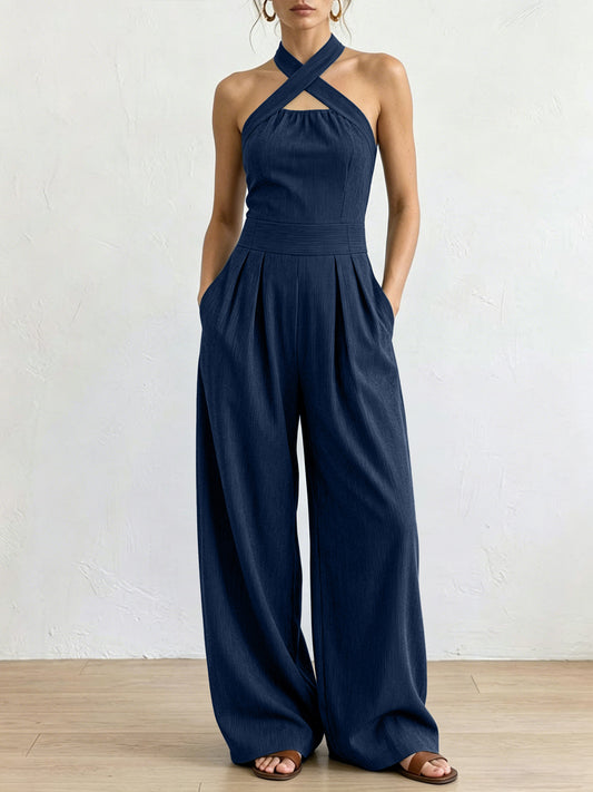 Combinaison sans manches à col halter