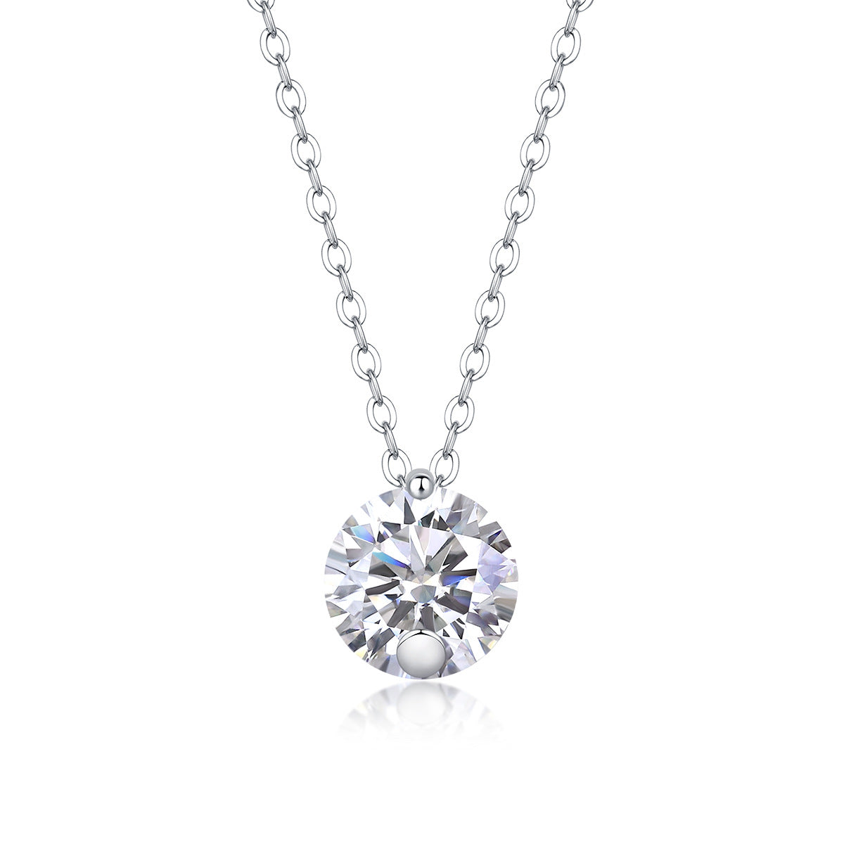Collier pendentif géométrique en moissanite et argent sterling