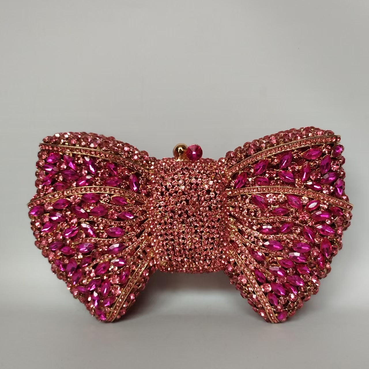 Sac de soirée à nœud en strass avec chaîne