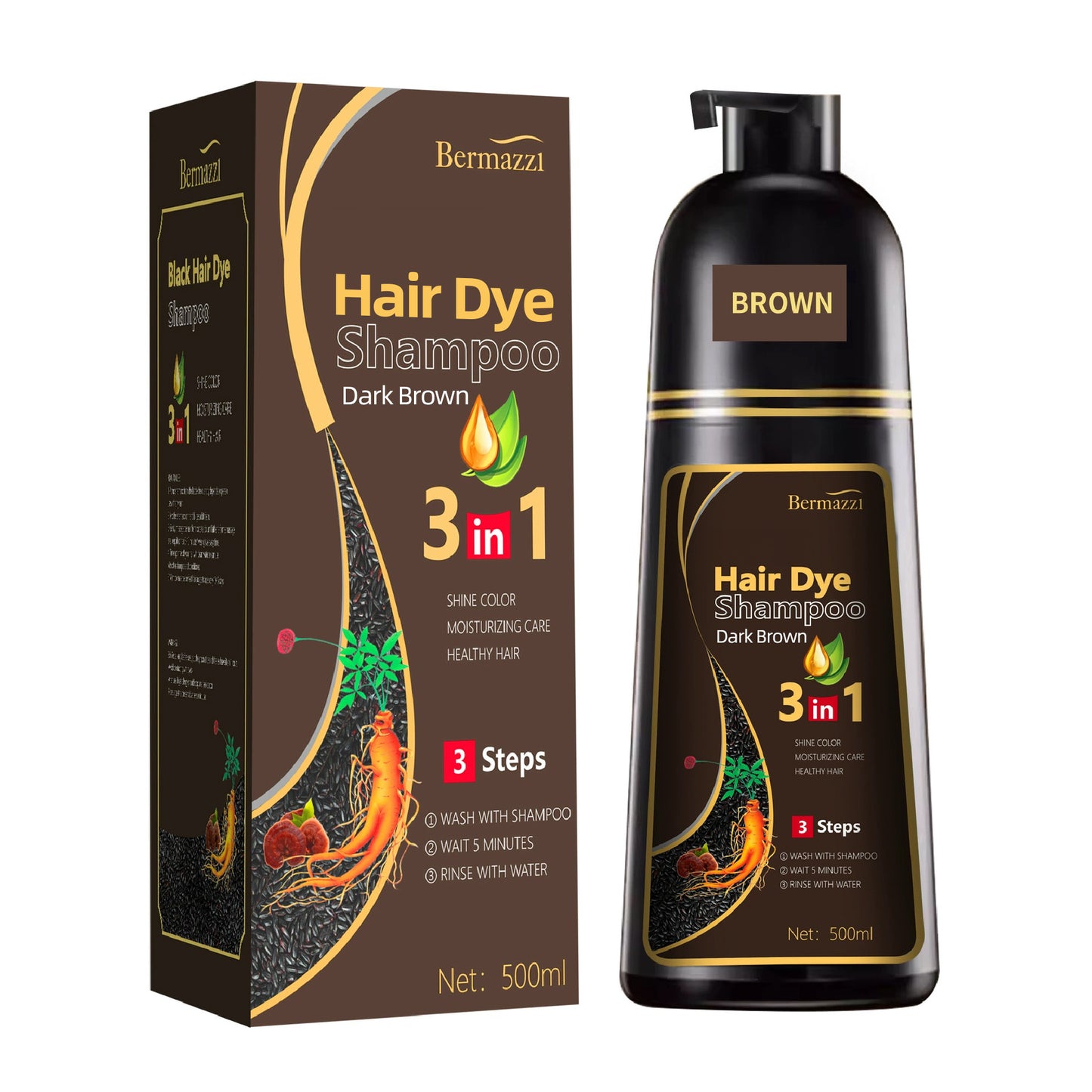 Crème de teinture capillaire à base de plantes pour couvrir les cheveux gris