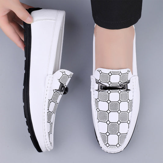 Chaussures en cuir décontractées à enfiler pour homme
