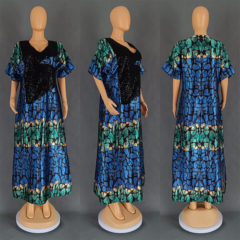 Habit :Robe en velours à sequins pour femme