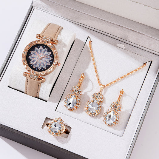 Montre pour femmes à la mode Ensemble Montre-bracelet décontractée à quartz