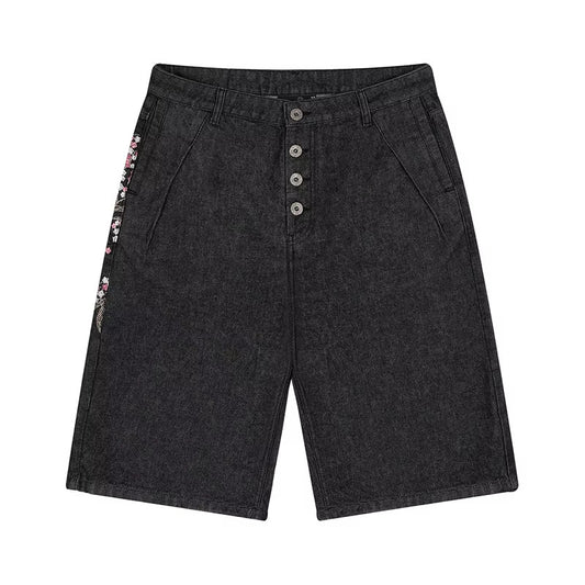 Jean brodé floral rétro