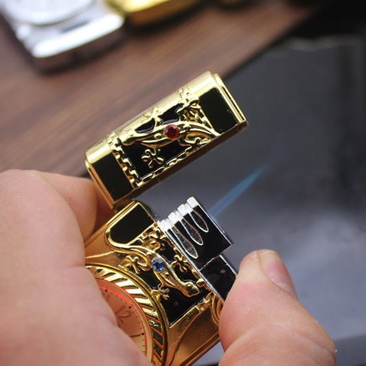 Briquet montre en métal créatif avec lumière LED