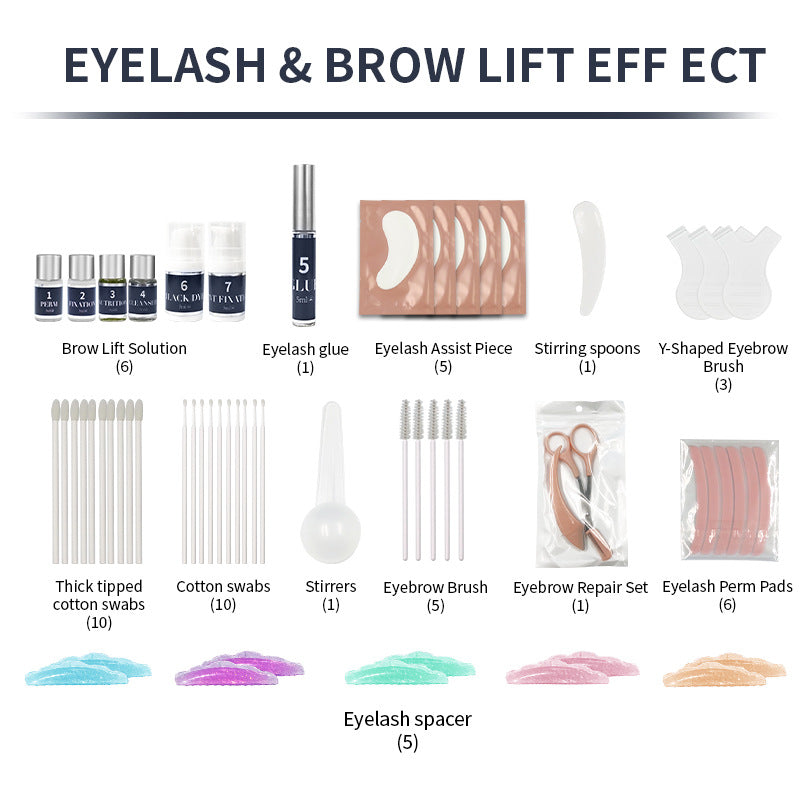 Kit professionnel de permanente pour cils et de teinture pour sourcils