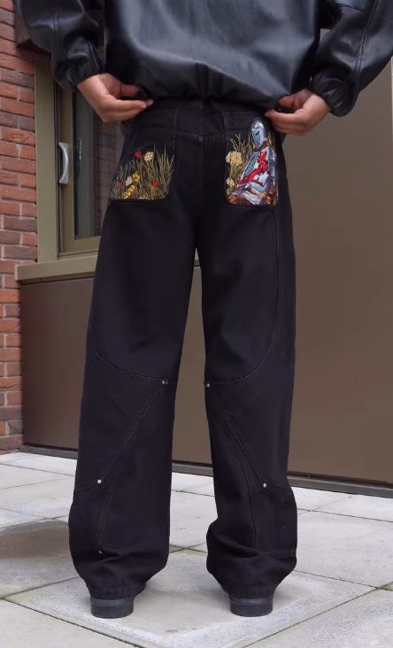 Pantalon droit style mop