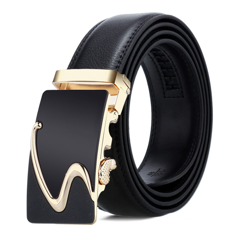 Ceinture pour homme en cuir véritable double face avec boucle automatique