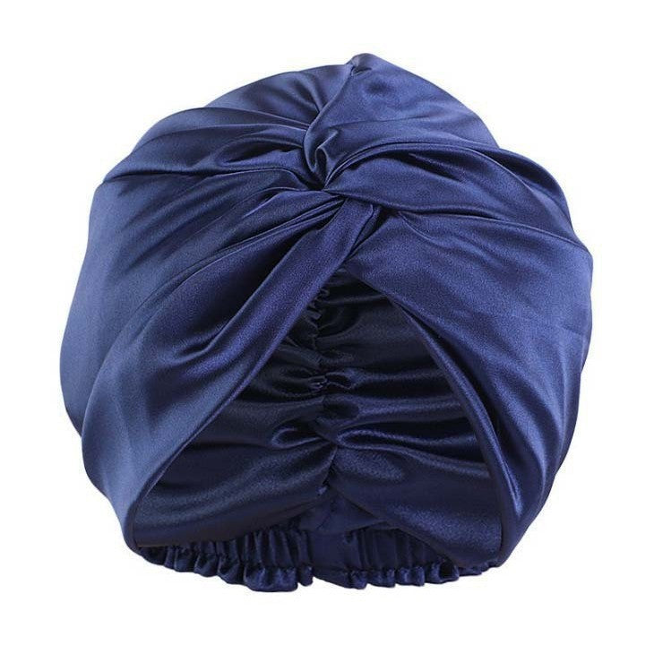 Bonnet de nuit en soie torsadée avec design plissé 3D
