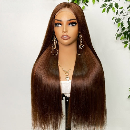 Perruque en cheveux humains raides comme des baguettes
