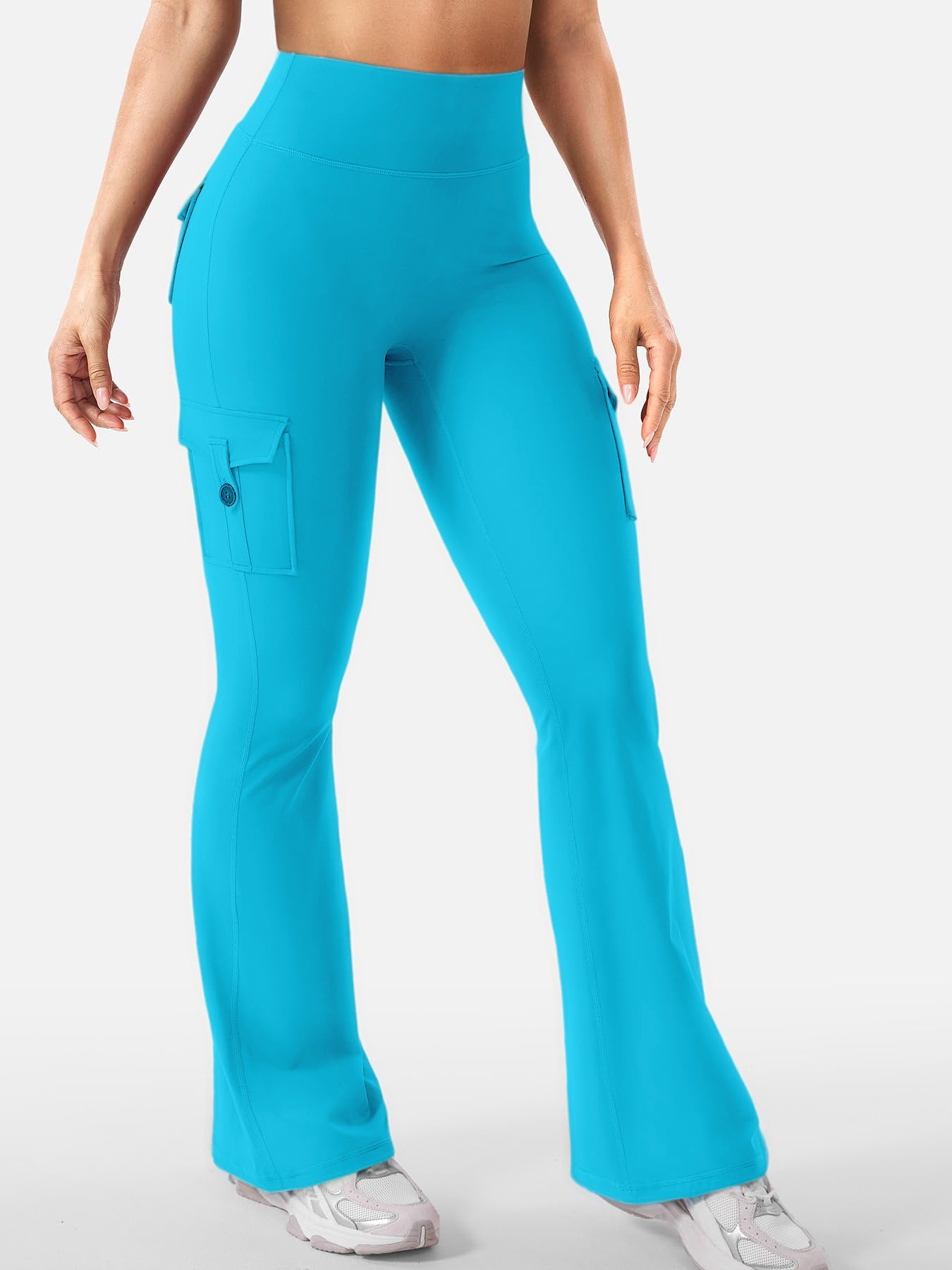 Leggings de sport évasés avec poches Pantalon de yoga taille haute